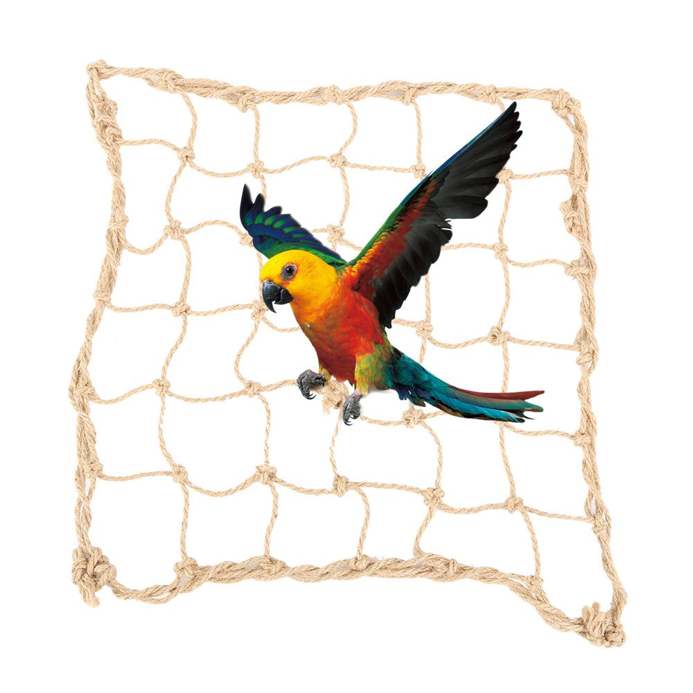 Gpoty Parrot Bird Climbing Net Hemp Rope Ladder Toy Play Gym Hanging Swing Net Parrot Perch Hammock Toy with Hooks Bird Cage Toy for Budgies Macaw Cockatoo Parakeet Hamster Ferret Animals & Pet Supplies > Pet Supplies > Bird Supplies > Bird Gyms & Playstands Gpoty   