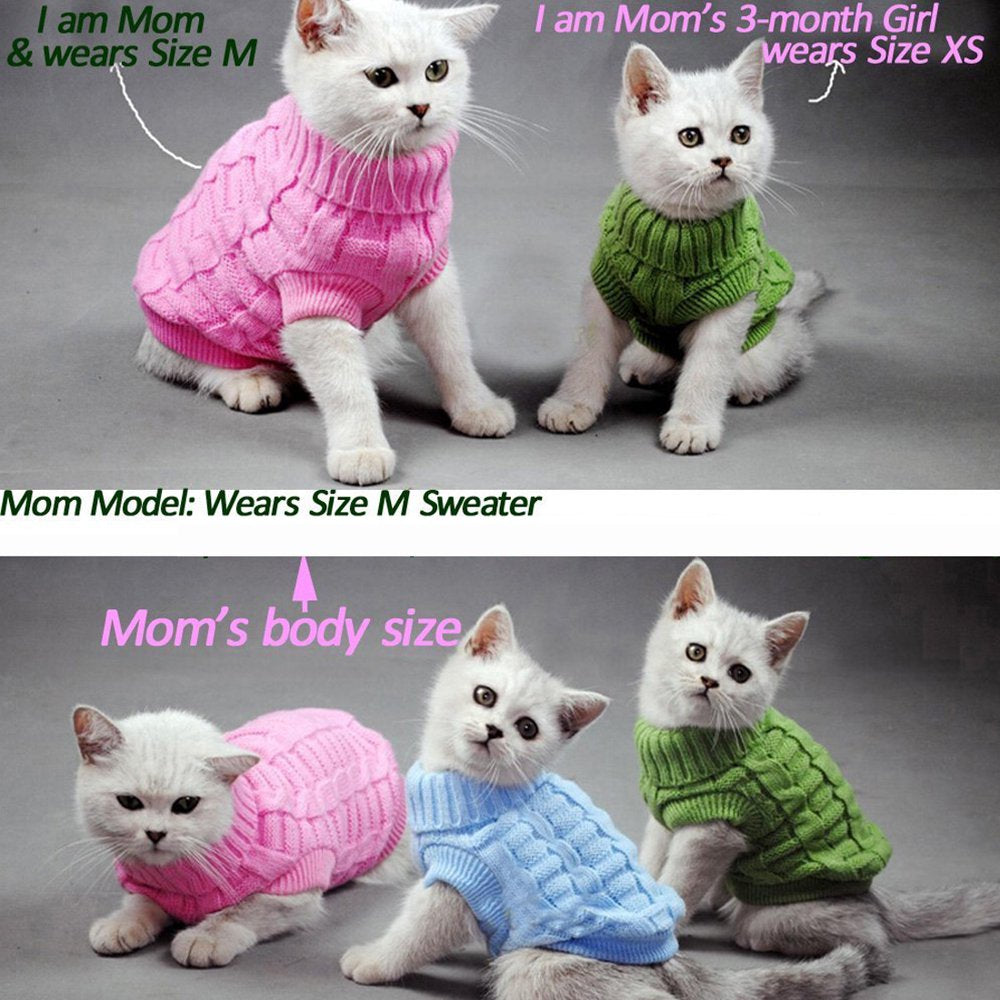 Pet Dog Cat Warm Coat Knit Sweater Winter Clothes Apparel for Small Puppy Animals & Pet Supplies > Pet Supplies > Cat Supplies > Cat Apparel Unique Bargains   