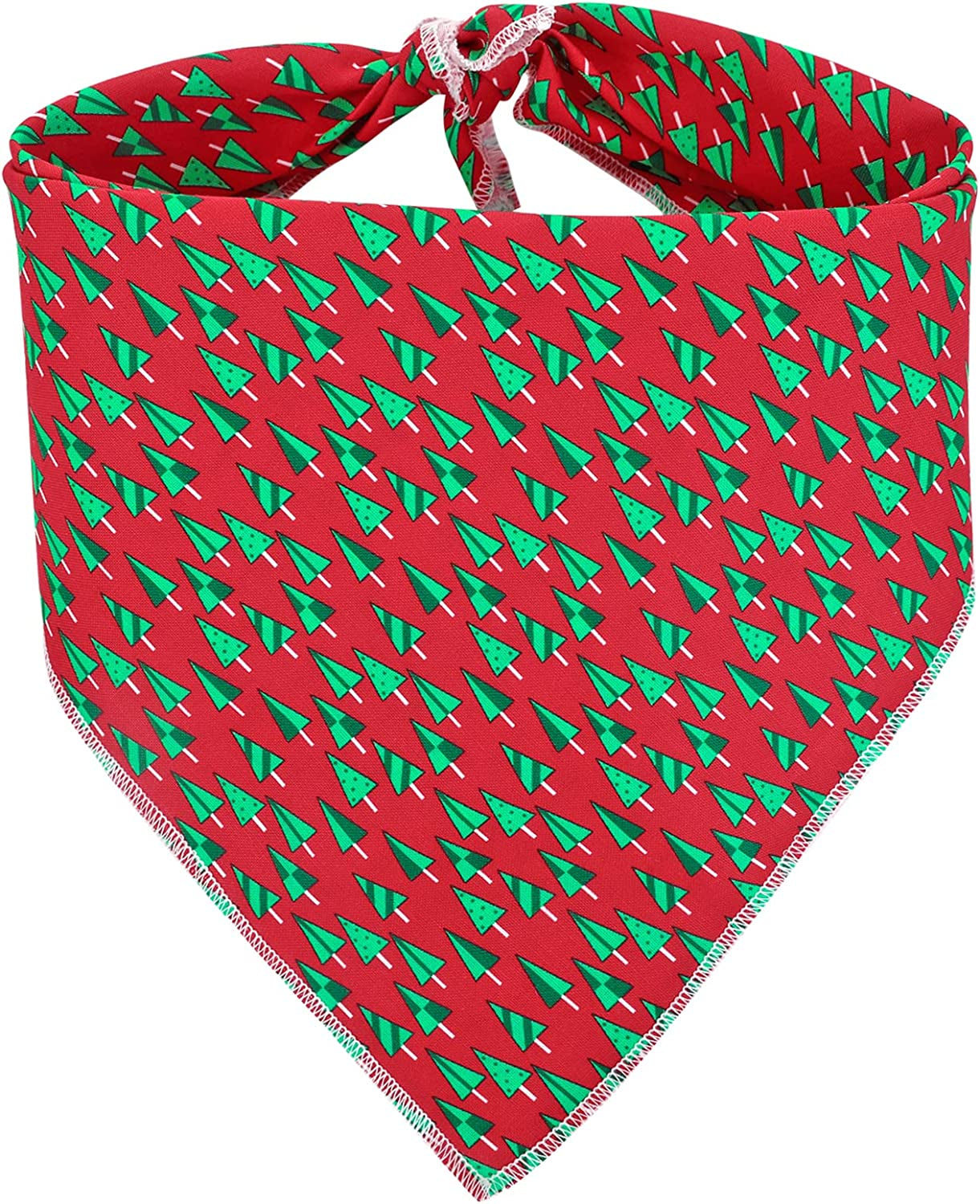 Unique Style Paws Christmas Plaid Dog Bandanas 1PC Cotton Washable Winter Triangle Dog Scarfs for Small Medium Large Dogs and Cats-Red Grid-S Animals & Pet Supplies > Pet Supplies > Dog Supplies > Dog Apparel Unique style paws Christmas Tree Small 