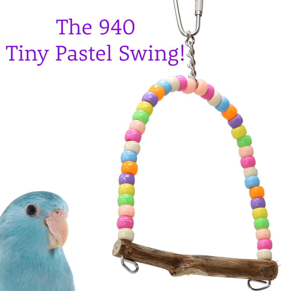Bonka Bird Toys 940 Tiny Pastel Swing Parrot Bird Toy Finch Parrotlet Parrot Cage Toys Goulian