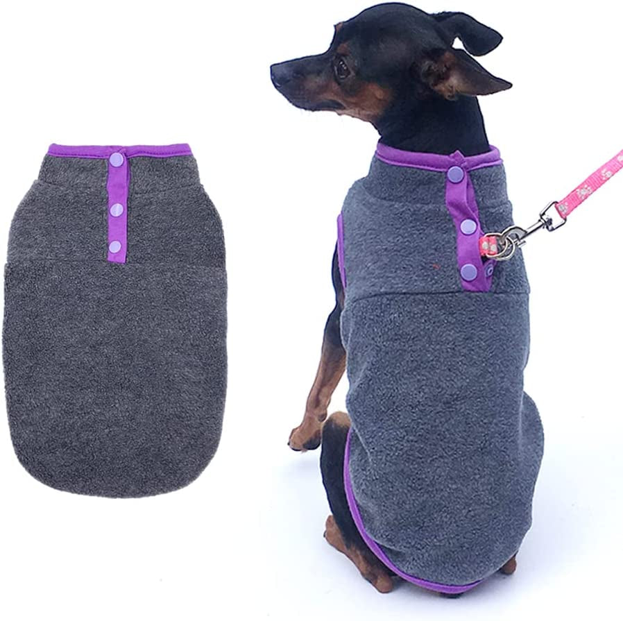 PIXRIY Dog Fleece Sweater, Soft Dog Vest Apparel Sleeveless Puppy Winter Cold Weather Clothes Doggie Jacket Pullover for Small Medium Dog and Cat(Purple,M)