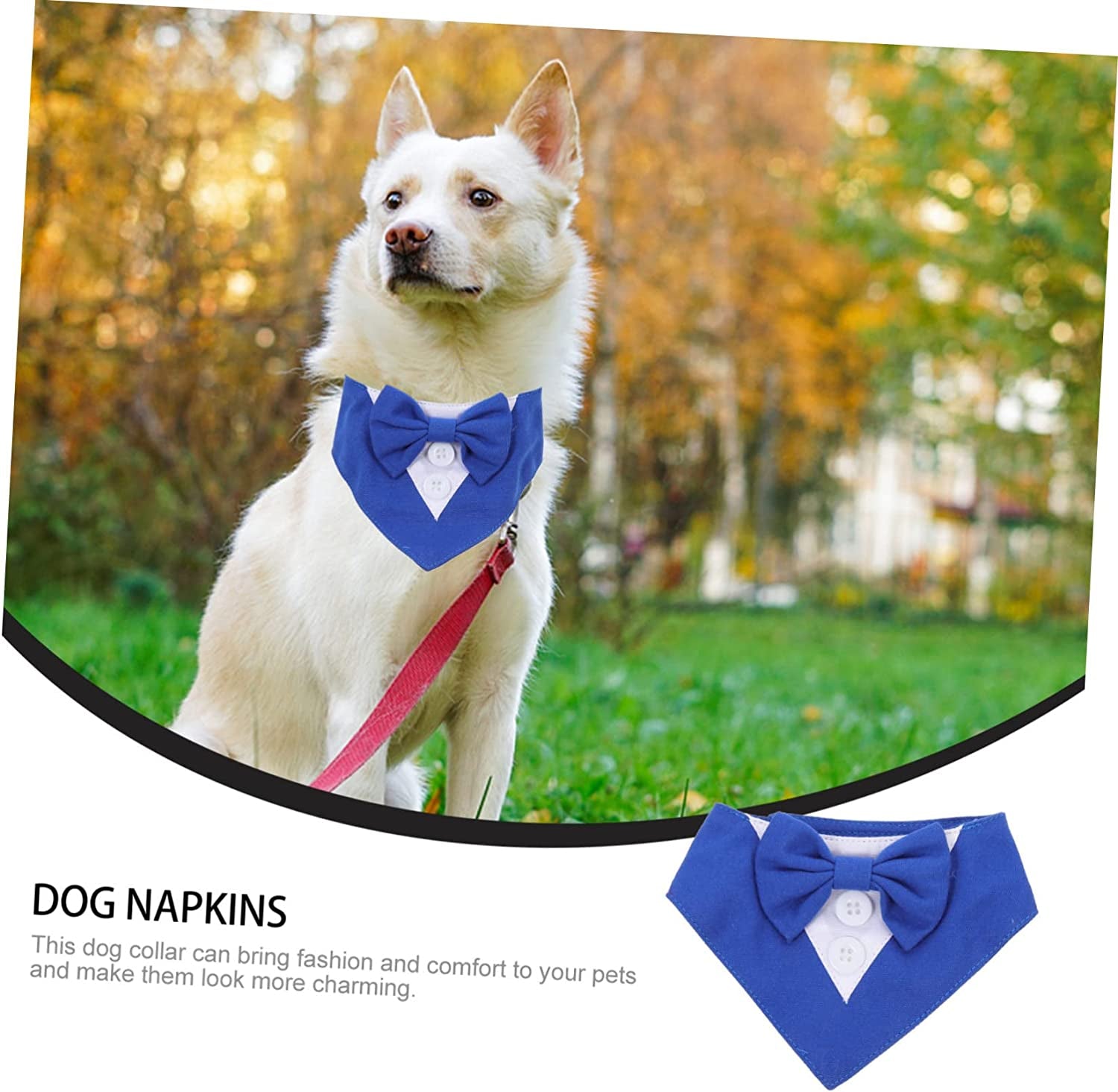 Balacoo 4Pcs Decor Neck Tuxedo Collar Pet Bib Blue Formal Costume Suit Accessory with Puppy Cat Neckerchief Cosplay Medium Neckwear Party Tie Towel Adjustable Bow Dog Saliva Large Xs Animals & Pet Supplies > Pet Supplies > Dog Supplies > Dog Apparel Balacoo   