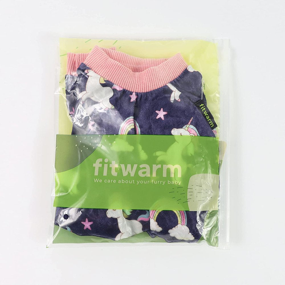 Fitwarm Fairy Unicorn Dog Pajamas Pet Clothes Jumpsuit PJS Apparel Soft Velvet Purple Medium Animals & Pet Supplies > Pet Supplies > Dog Supplies > Dog Apparel Fitwarm   