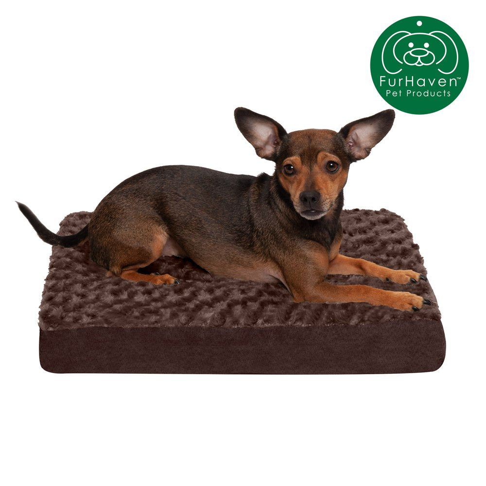 Furhaven Pet Products | Deluxe Memory Foam Ultra Plush Mattress Pet Bed for Dogs & Cats, Chocolate, Jumbo Animals & Pet Supplies > Pet Supplies > Cat Supplies > Cat Beds FurHaven Pet Memory Foam S Chocolate