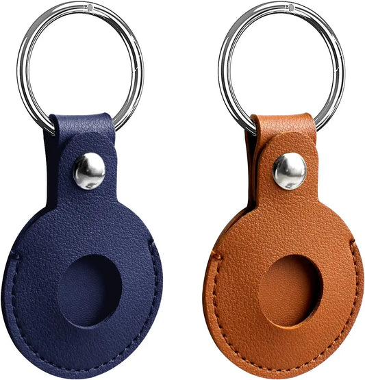 Air Tag Keychain for Apple Airtags Holder,Heyjean Waterproof Leather Case with Key Ring Loop Accessories,Anti-Scratch Protective Skin Cover with Pet Dog Collar,2Packs Electronics > GPS Accessories > GPS Cases Heyjean   