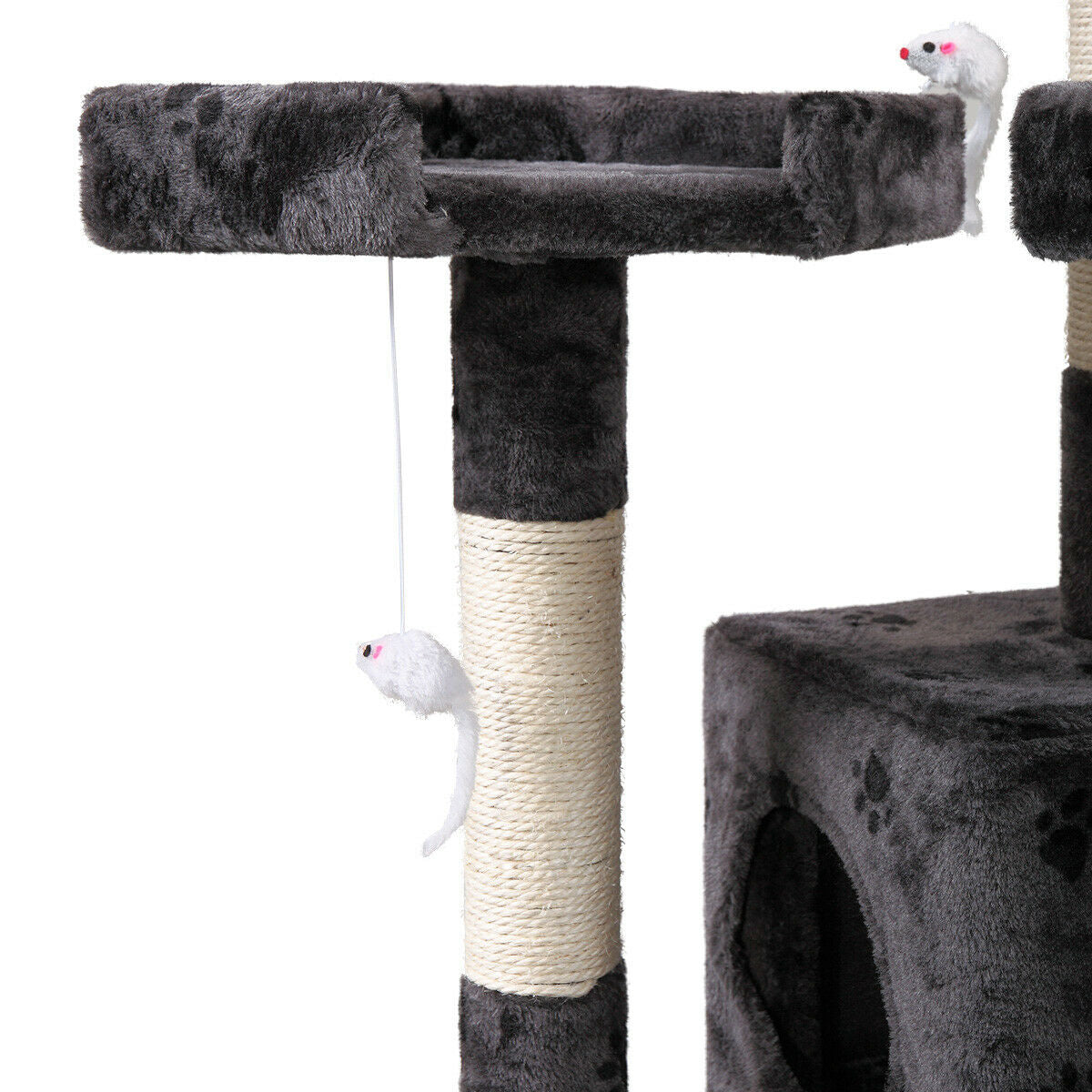 Veryke 67" Cat Tree, Cat Towers and Condo Furniture for Kitten, Activity Tower for Pet Kitty, Play House with Scratching Posts, Gray Animals & Pet Supplies > Pet Supplies > Cat Supplies > Cat Furniture Veryke   