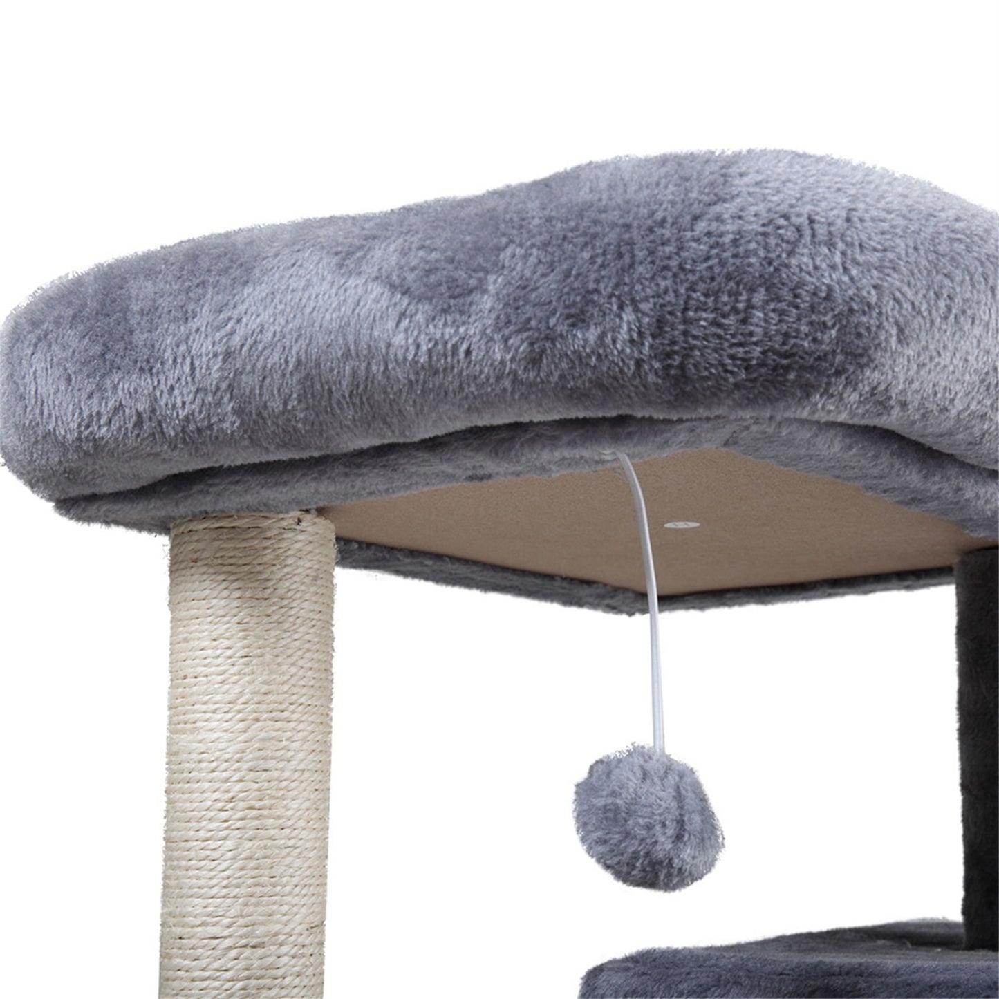 Pefilos Cat Tree Houses for Indoor Cats, Multi-Level Cat Condo for Large Cat Tower Furniture with Sisal-Covered Scratching Posts, Cat Condo for Senior Cats, Gray