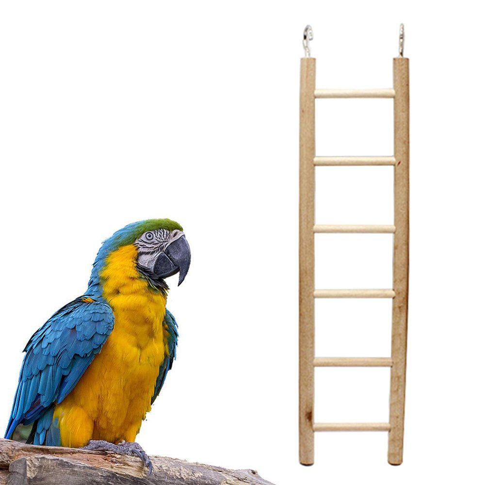 Papaba Bird Toy,3/4/5/6/7/8 Steps Wooden Pet Bird Parrot Climbing Hanging Ladder Cage Chew Toy