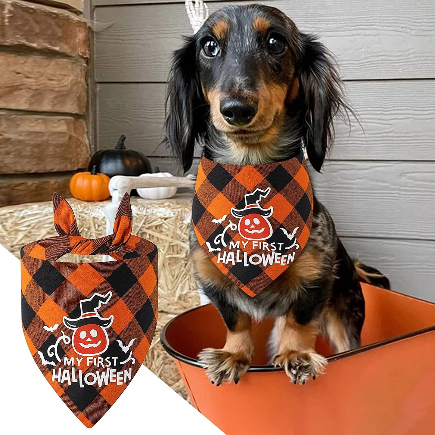 Dog Bandanas Suitable for Dog Bandana Boy & Girl Triangle Dog Scarf Pet Halloween Pet Halloween Party Decoration Headscarf Dog Bib Pumpkin Bat Puppy Adorable Puppy Wedding & Valentine’S (A, One Size) Animals & Pet Supplies > Pet Supplies > Dog Supplies > Dog Apparel Generic   