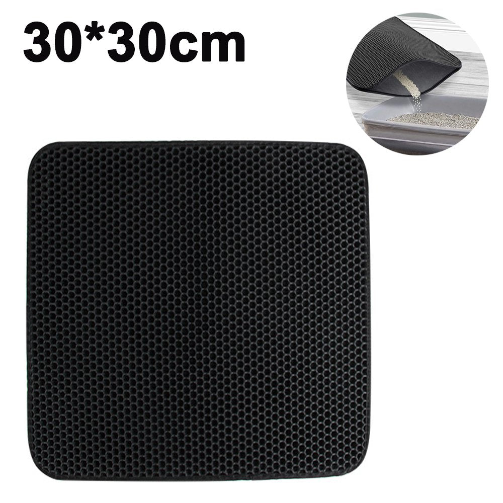 Cat Litter Trapper Litter Mat, Cat Mat, Litter Box Mat Water Proof Layer and Puppy Pad Option. Animals & Pet Supplies > Pet Supplies > Cat Supplies > Cat Litter Box Mats Saikoo 30*30cm Black 