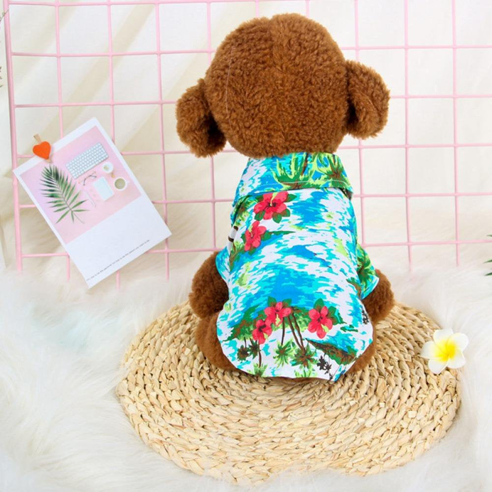 Hawaiian Dog Shirt Summer Breathable Pet Clothes Dog Sweatshirts Cool Coconut Tree Pineapple Beach Dog Shirts for Small Medium Large Dog Cat Boy Girl Cute Dog Polo Apparel Animals & Pet Supplies > Pet Supplies > Dog Supplies > Dog Apparel Stibadium   