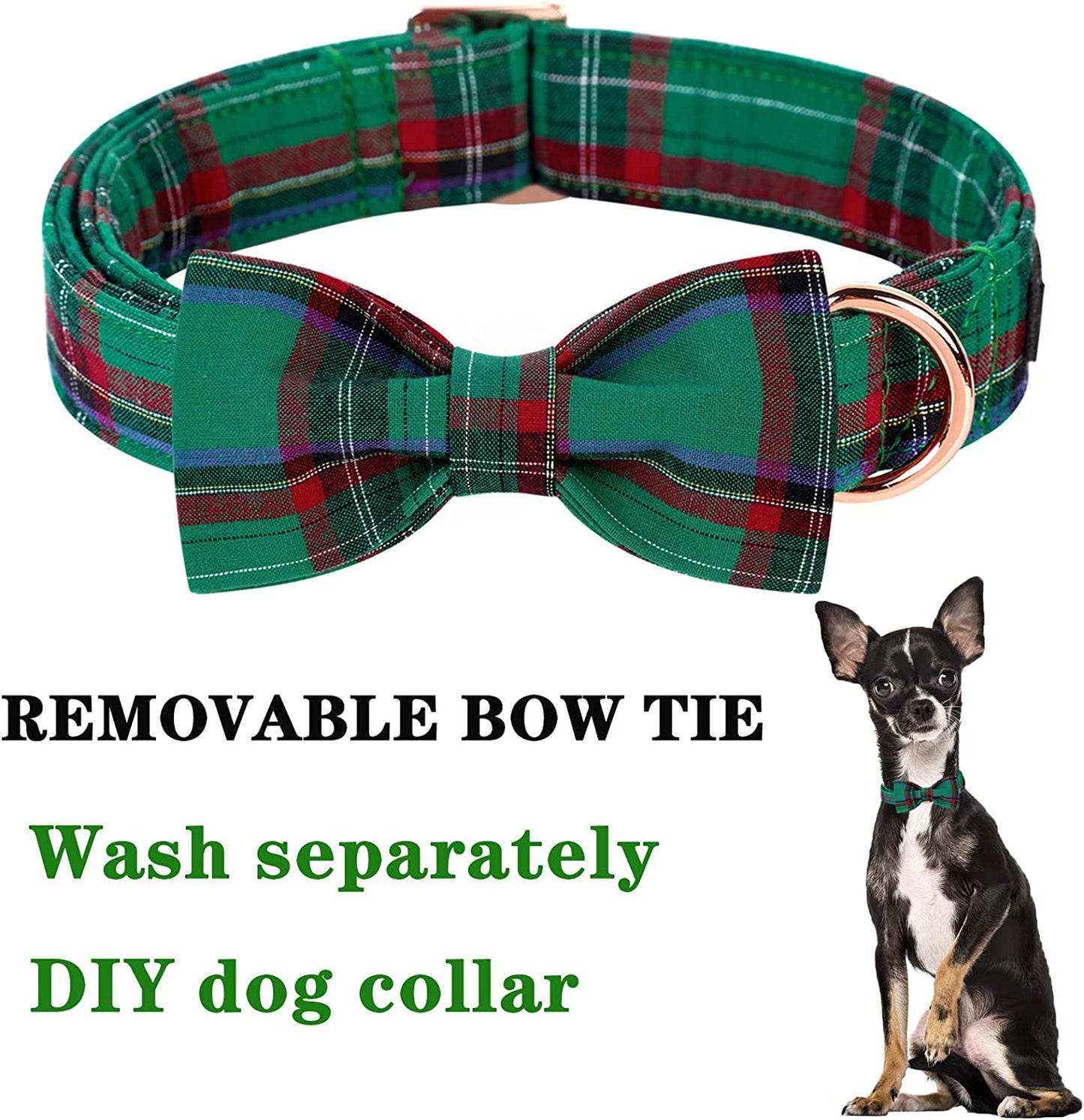 USP Pet Soft&Comfy Bowtie Dog Collar and Cat Collar Pet Gift for Dogs and Cats Adjustable Pure Cotton Collars 6 Sizes and 5 Patterns Animals & Pet Supplies > Pet Supplies > Dog Supplies > Dog Apparel USP   