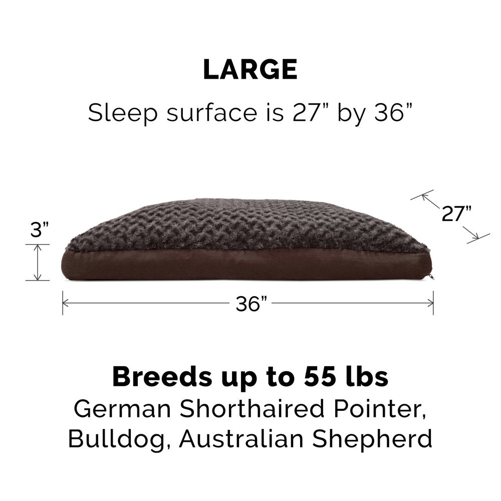 Furhaven Pet Products | Deluxe Plush Pillow Pet Bed for Dogs & Cats, Chocolate, Large Animals & Pet Supplies > Pet Supplies > Cat Supplies > Cat Beds FurHaven Pet   