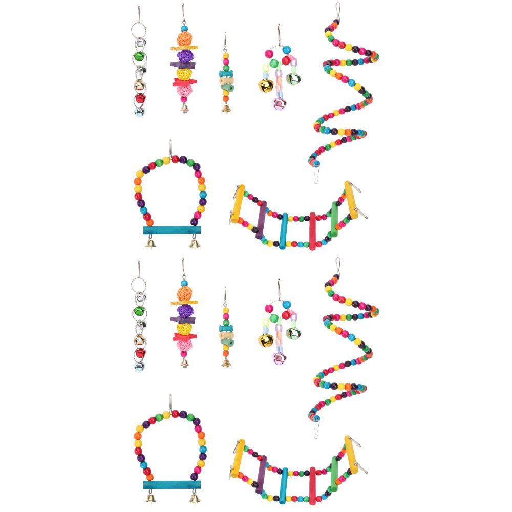 Bird Toy Parrot Bite Chew Toys Hanging Parrots Stands Stand Perch Swing Cage Perches Toys Ladder Swing Stands Birdcage Animals & Pet Supplies > Pet Supplies > Bird Supplies > Bird Ladders & Perches FRCOLOR   