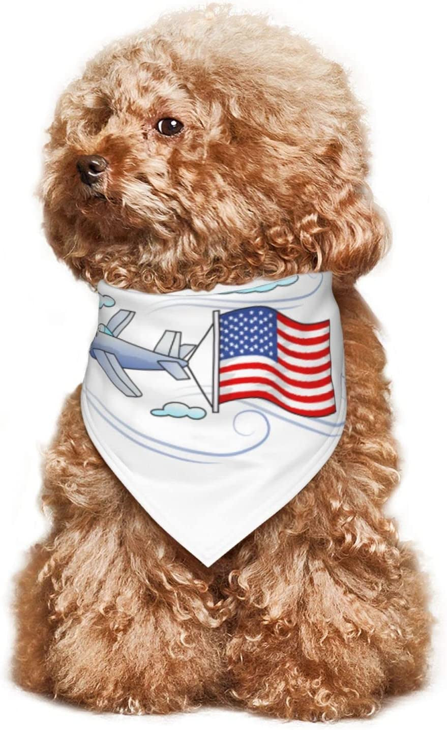 Cartoon Airplane Carrying a Flag Pet Dog and Cat Decorative Triangle Scarf,Dog Bandana,Breathable and Stain Resistant. Animals & Pet Supplies > Pet Supplies > Dog Supplies > Dog Apparel ZALTAS   