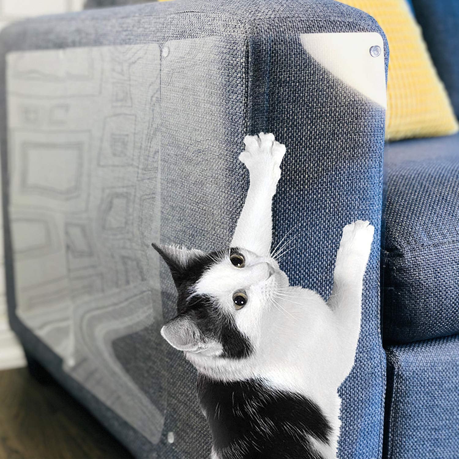 Stelucca Amazing Shields Set X-Large Furniture Protectors from Cats - Cat Repellent for Furniture - Cat Scratch Deterrent - Cat Couch Protector - Scratch Pad - Cat Couch - Cat Scratcher 6 Animals & Pet Supplies > Pet Supplies > Cat Supplies > Cat Furniture Amazing Shields   