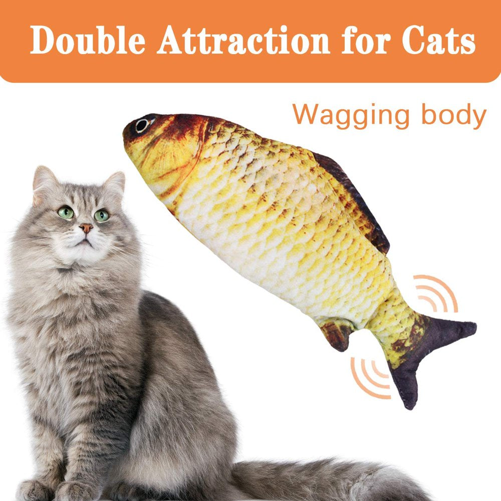 DOTSOG Electric Moving Wagging Fish Cats Toy Realistic Flopping, Interactive Motion Kitten Toy, Plush Interactive Cat Toys Fun Toy for Cat Exercise Animals & Pet Supplies > Pet Supplies > Cat Supplies > Cat Toys DOTSOG   