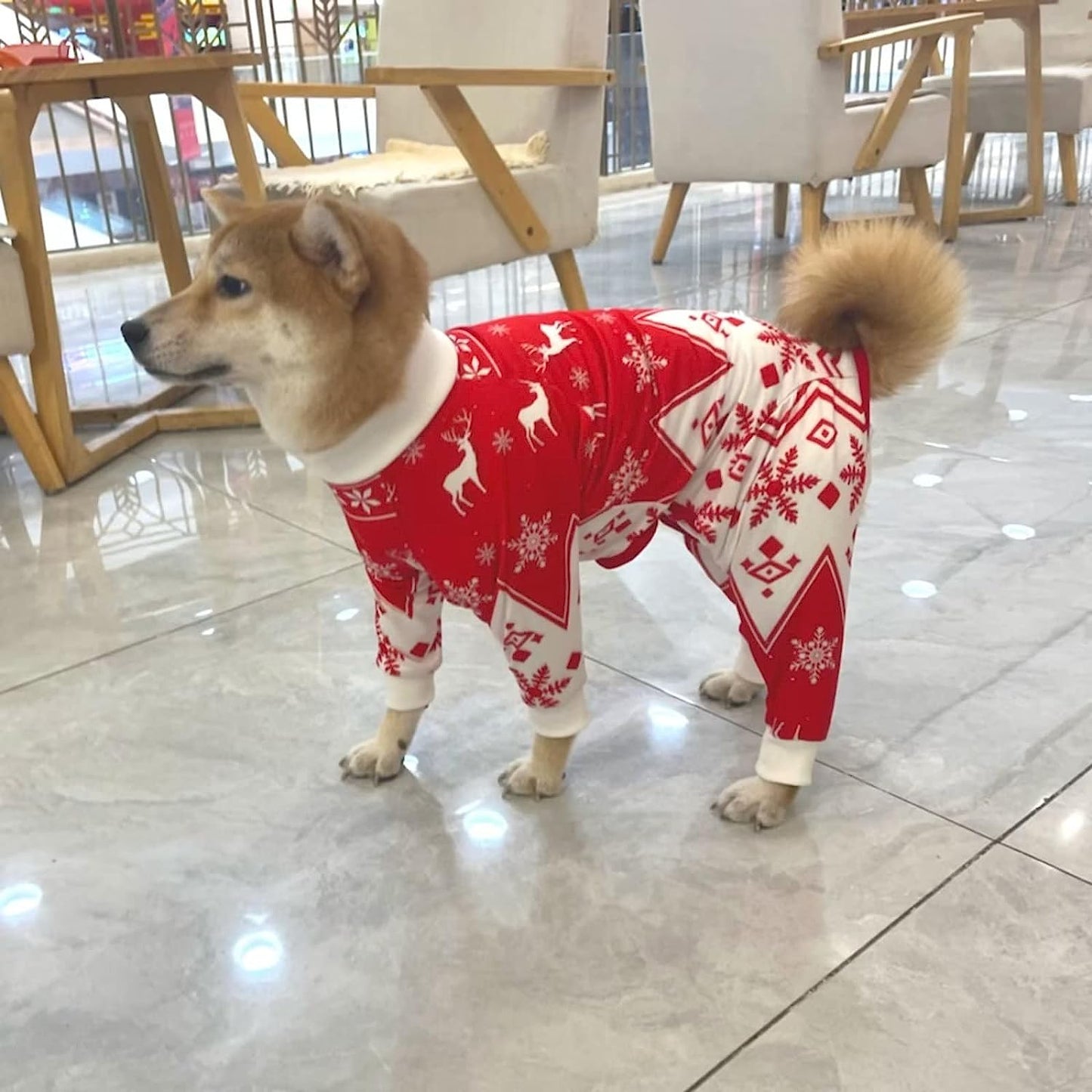 Xqpetlihai Christmas Dog Clothes Dog Onesie Surgery Recovery Suit Dog Pajamas for Large and Medium Dog (XXXL,CH) Animals & Pet Supplies > Pet Supplies > Dog Supplies > Dog Apparel Xqpetlihai   