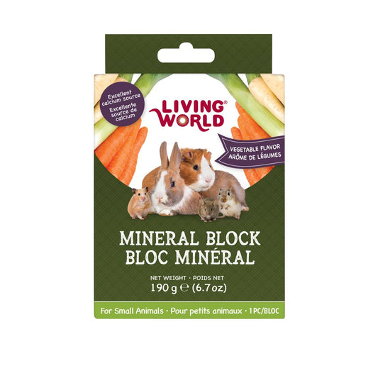 Living World Small Animal Mineral Block Vegetable Flavor Animals & Pet Supplies > Pet Supplies > Small Animal Supplies > Small Animal Food Living World large 6.7 oz.  