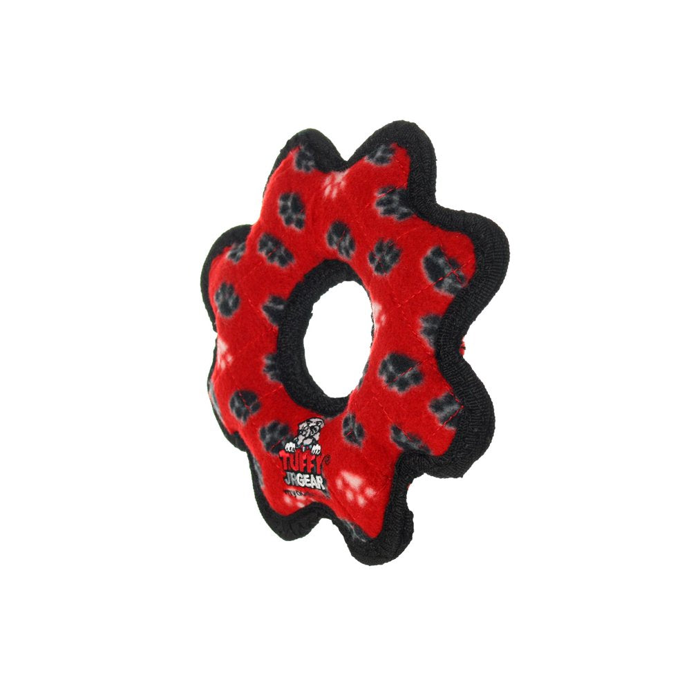 Tuffy Jr Gear Ring Red Paw Durable Dog Toy Animals & Pet Supplies > Pet Supplies > Dog Supplies > Dog Toys VIP Products   