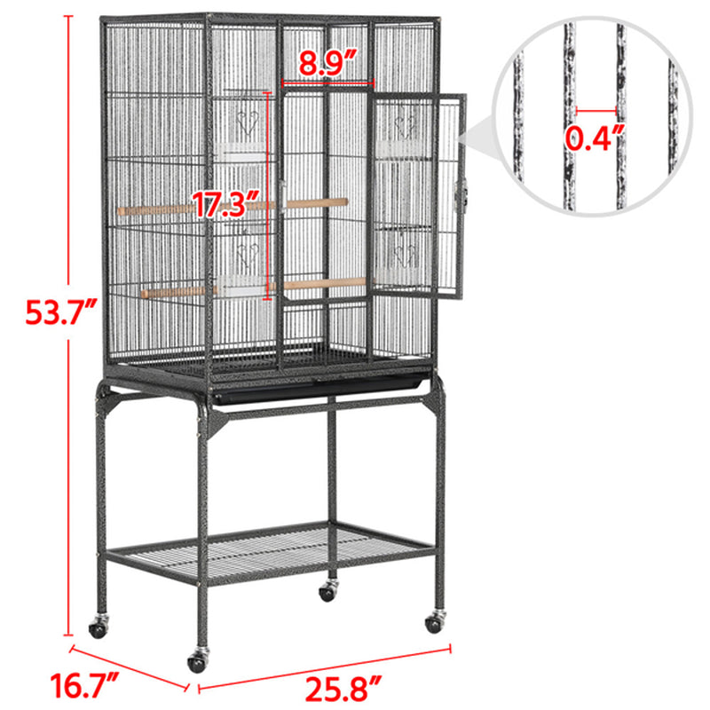 Topeakmart Bird Cage with Stand Wrought Iron Construction Quaker Parrot Cockatiel Finch Canary Bird Flight Cage Animals & Pet Supplies > Pet Supplies > Bird Supplies > Bird Cages & Stands Topeakmart   