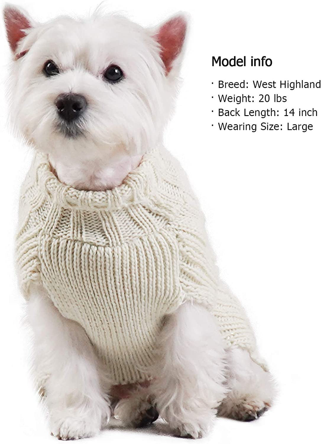 KYEESE Dog Sweaters with Golden Thread Turtleneck Dog Cable Knit Pullover Pet Sweater for Cold Weather Animals & Pet Supplies > Pet Supplies > Dog Supplies > Dog Apparel kyeese   