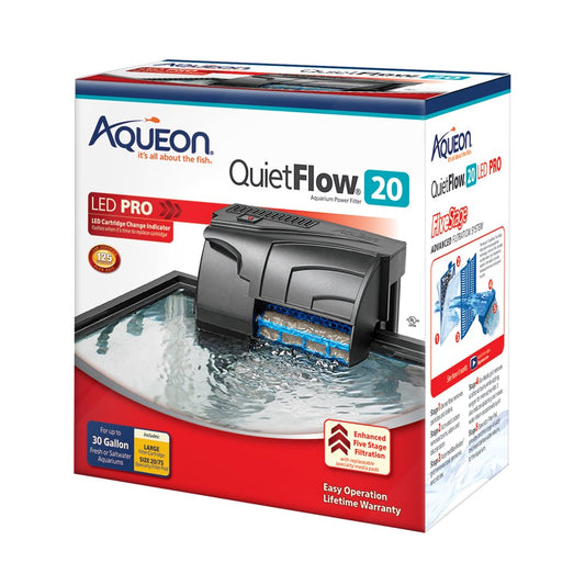 Aqueon Quietflow LED PRO Aquarium Power Filter, Size 20 Animals & Pet Supplies > Pet Supplies > Fish Supplies > Aquarium Filters Central Garden and Pet   