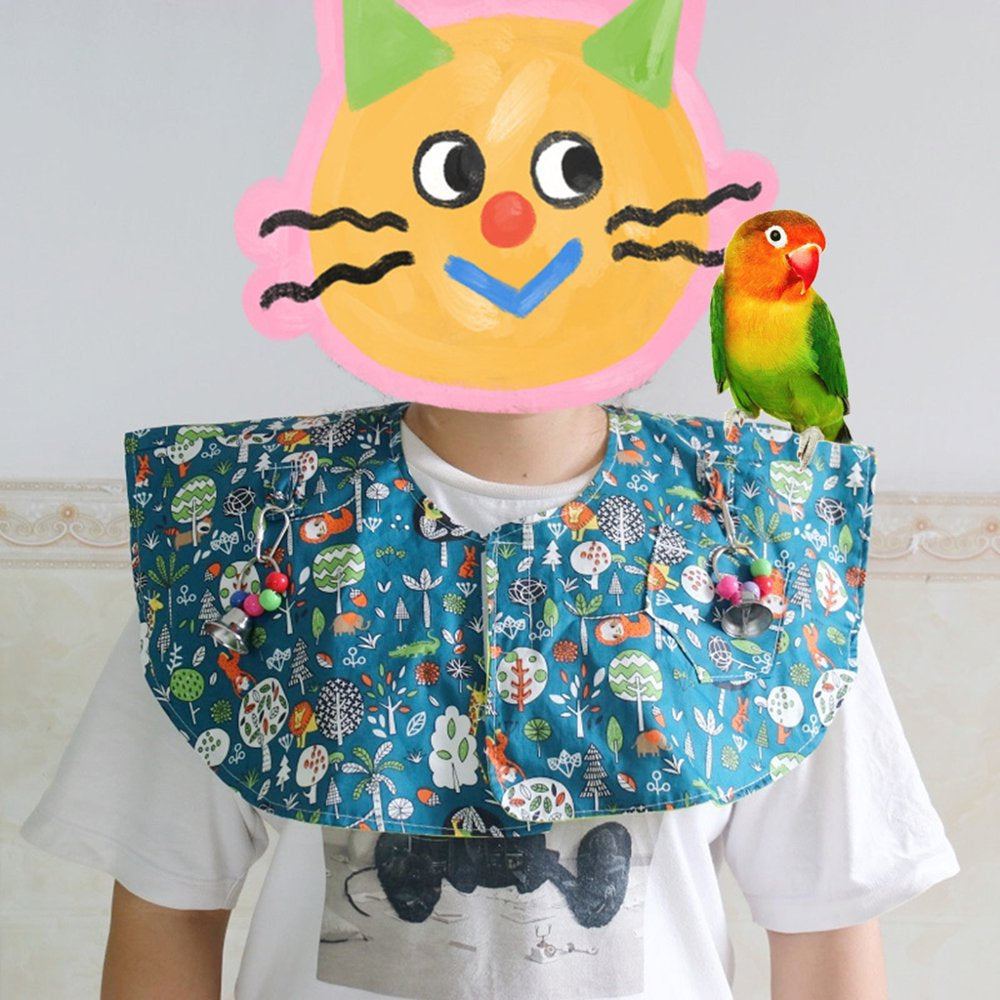 Parrot Anti-Scratch Shoulder Protector Cape Cover for Bird Poops Shawl Guard with Bell Toy for Small Medium Large Birds Animals & Pet Supplies > Pet Supplies > Bird Supplies > Bird Toys Quetheds   