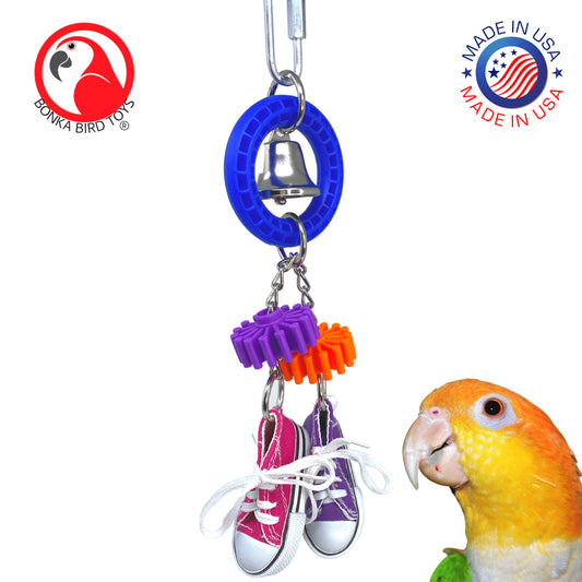 Bonka Bird Toys 3333 Hard Ring Sneaker Pull Small Medium Foraging Bird Toy Animals & Pet Supplies > Pet Supplies > Bird Supplies > Bird Gyms & Playstands Bonka Bird Toys   