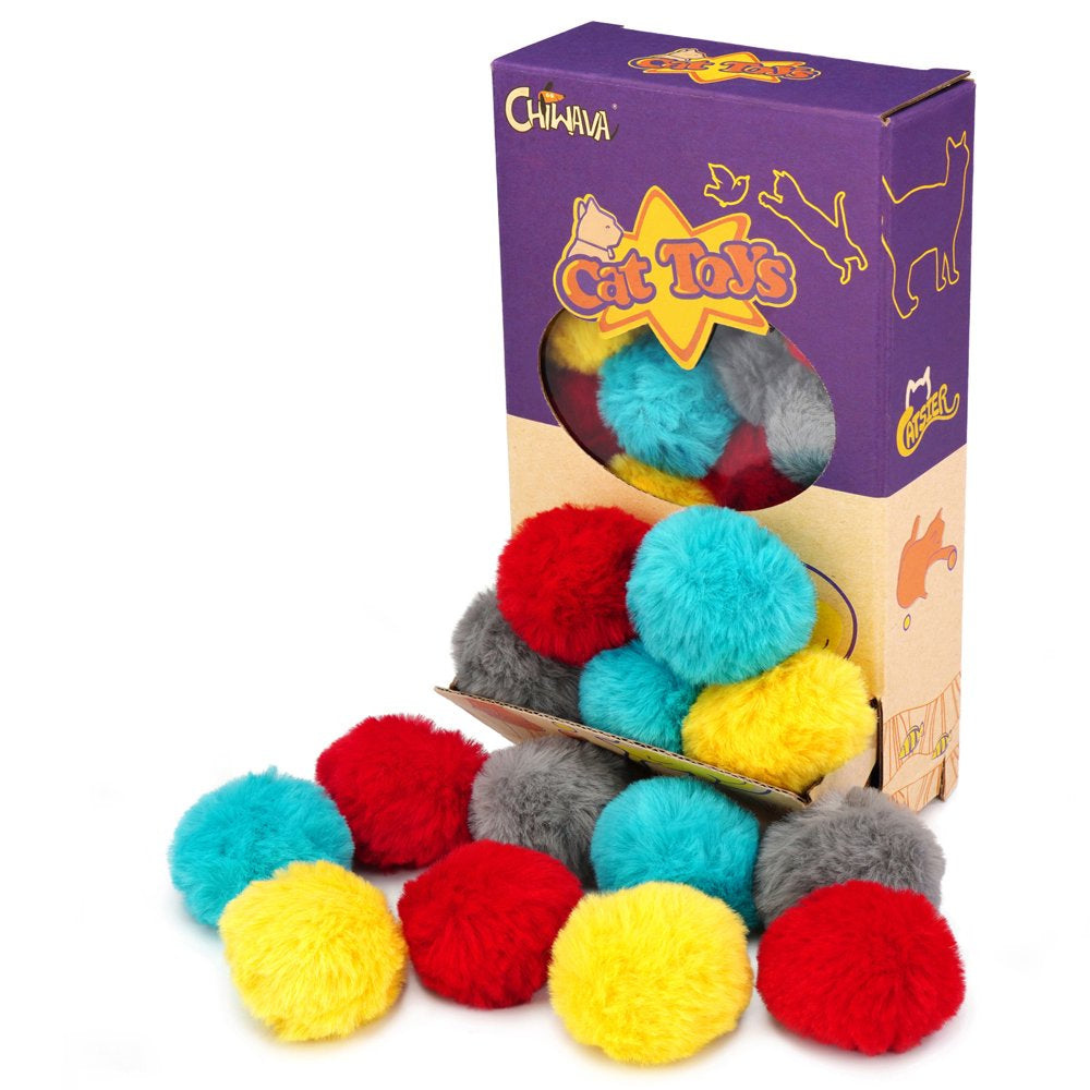 Chiwava 24PCS 1.8" Catnip Furry Cat Toys Ball Soft Pom Pom Balls Kitten Chase Quiet Play Assorted Color Animals & Pet Supplies > Pet Supplies > Cat Supplies > Cat Toys Wonpet Co., Ltd   