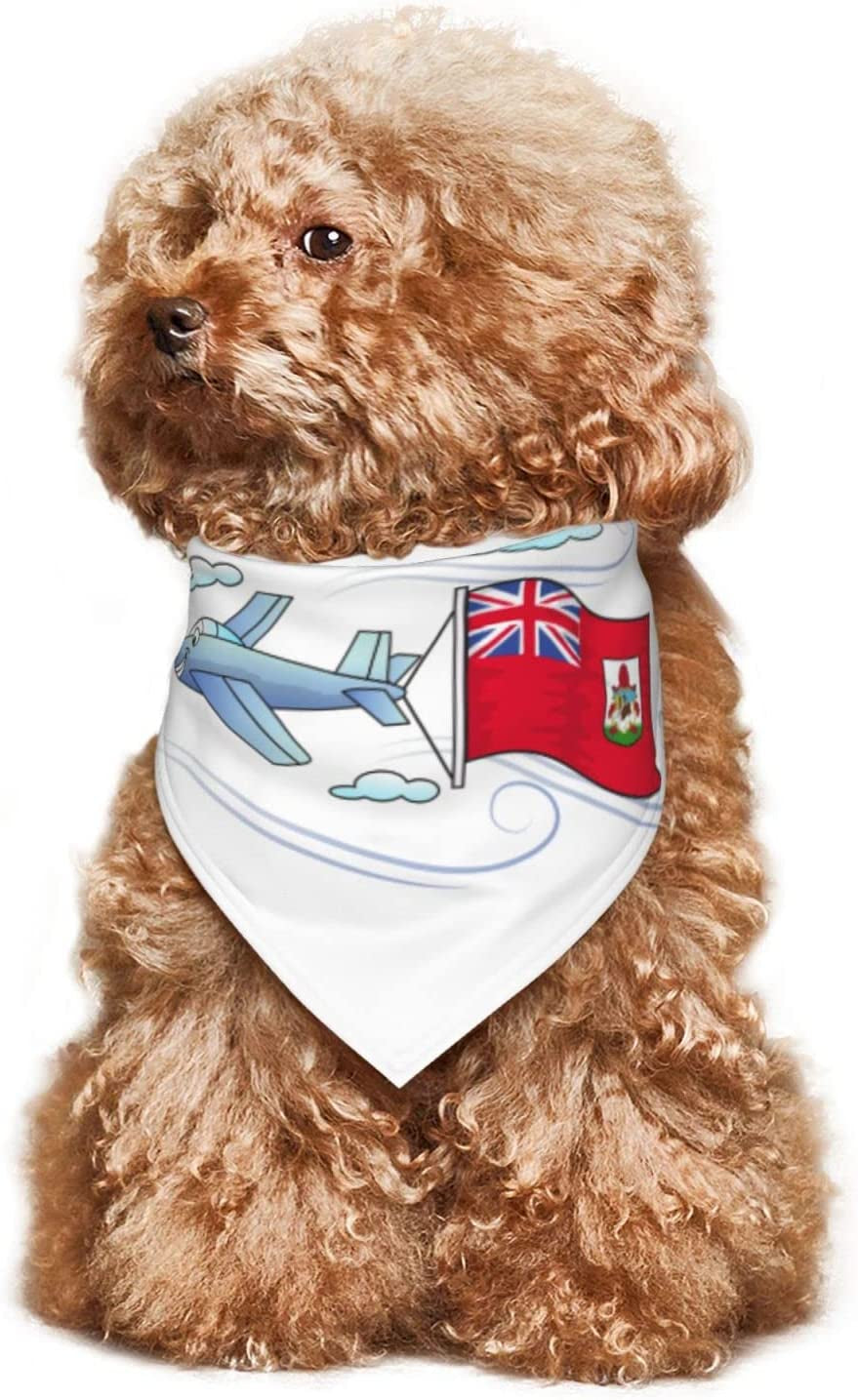 Airplane with Bermuda Flag Pet Dog and Cat Decorative Triangle Scarf,Dog Bandana,Breathable and Stain Resistant. Animals & Pet Supplies > Pet Supplies > Dog Supplies > Dog Apparel ZALTAS   