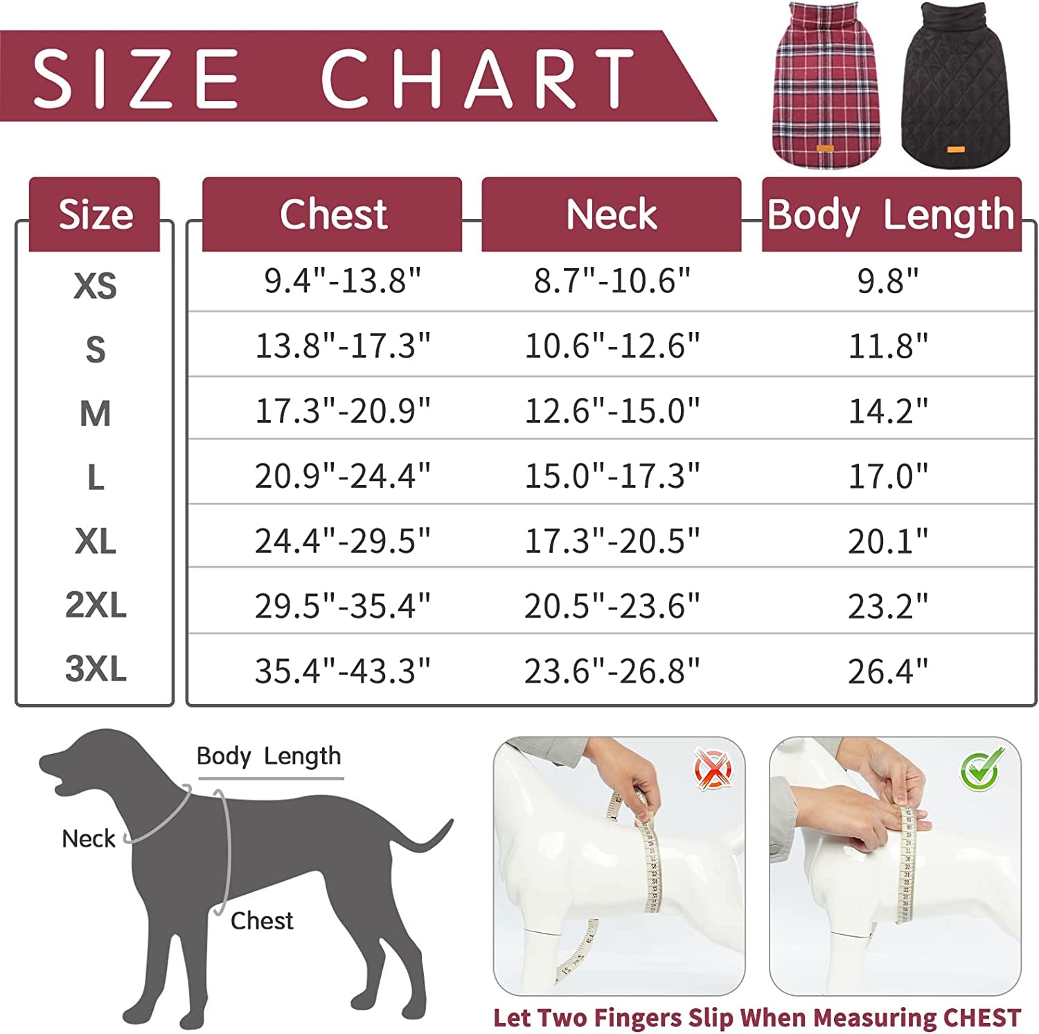 Kuoser Warm Dog Coat, Reversible Dog Jacket Waterproof Dog Winter Coat British Style Plaid Dog Clothes Pet Dog Cold Weather Coats Cozy Snow Jacket Vest for Small Medium Large Dogs Red M Animals & Pet Supplies > Pet Supplies > Dog Supplies > Dog Apparel Kuoser   