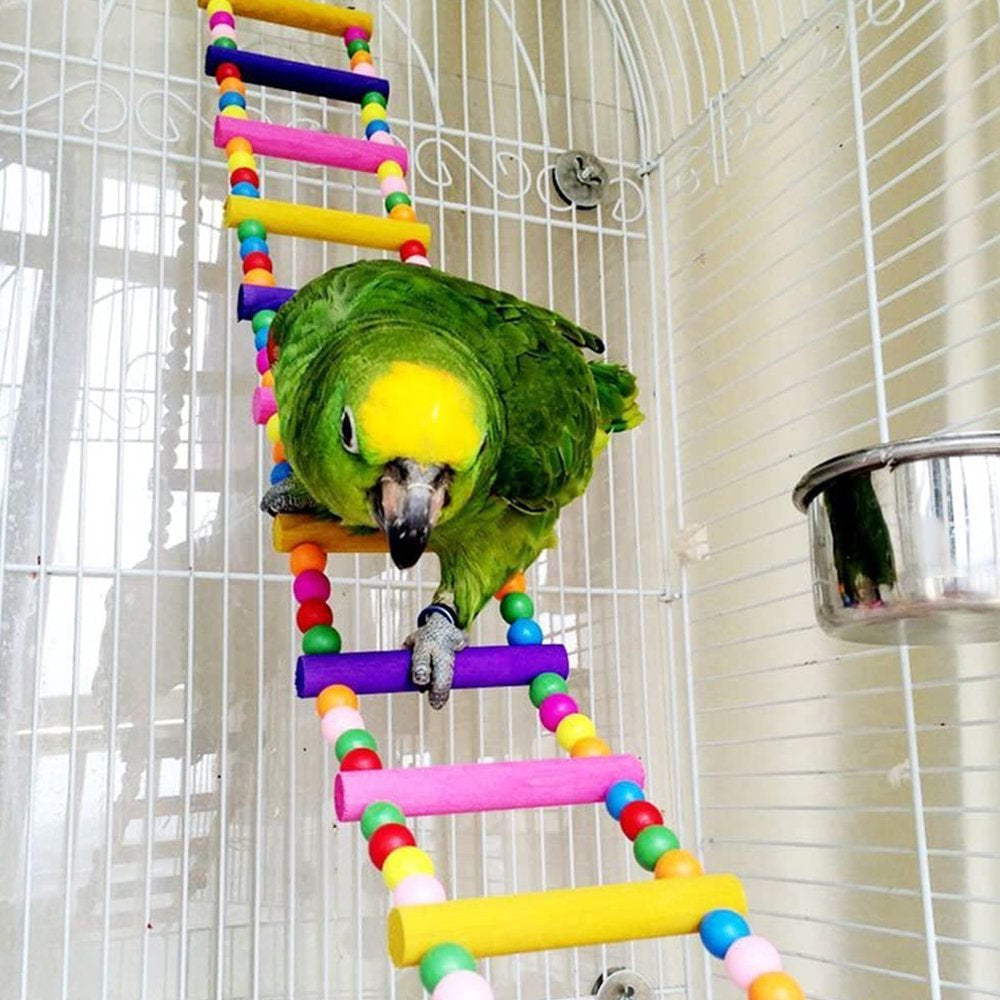 Bird Parrot Toys, Naturals Rope Colorful Step Ladder Swing Bridge for Pet Trainning Playing, Flexible Birds Cage Accessories Deco Animals & Pet Supplies > Pet Supplies > Bird Supplies > Bird Cage Accessories AUPERTO   