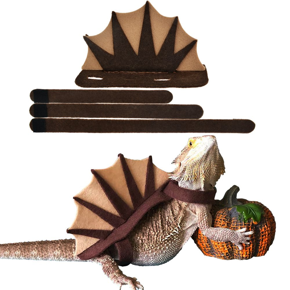 Vehomy Bearded Dragon Dinosaur Outfit Lizard Reptile Dinosaur Costume Handmade Felt Bearded Dragon Harness Bearded Dragon Lizard Accessories for Chameleon Gecko Anole Iguana Amphibians L Animals & Pet Supplies > Pet Supplies > Reptile & Amphibian Supplies > Reptile & Amphibian Food Vehomy   