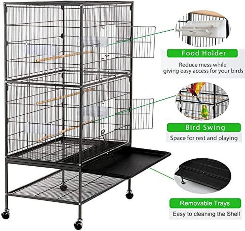 ENKERN Standing Wrought Iron Large Bird Cage for Parrot Lovebirds Finch Canary ,With Rolling Stand Animals & Pet Supplies > Pet Supplies > Bird Supplies > Bird Cages & Stands ENKERN   