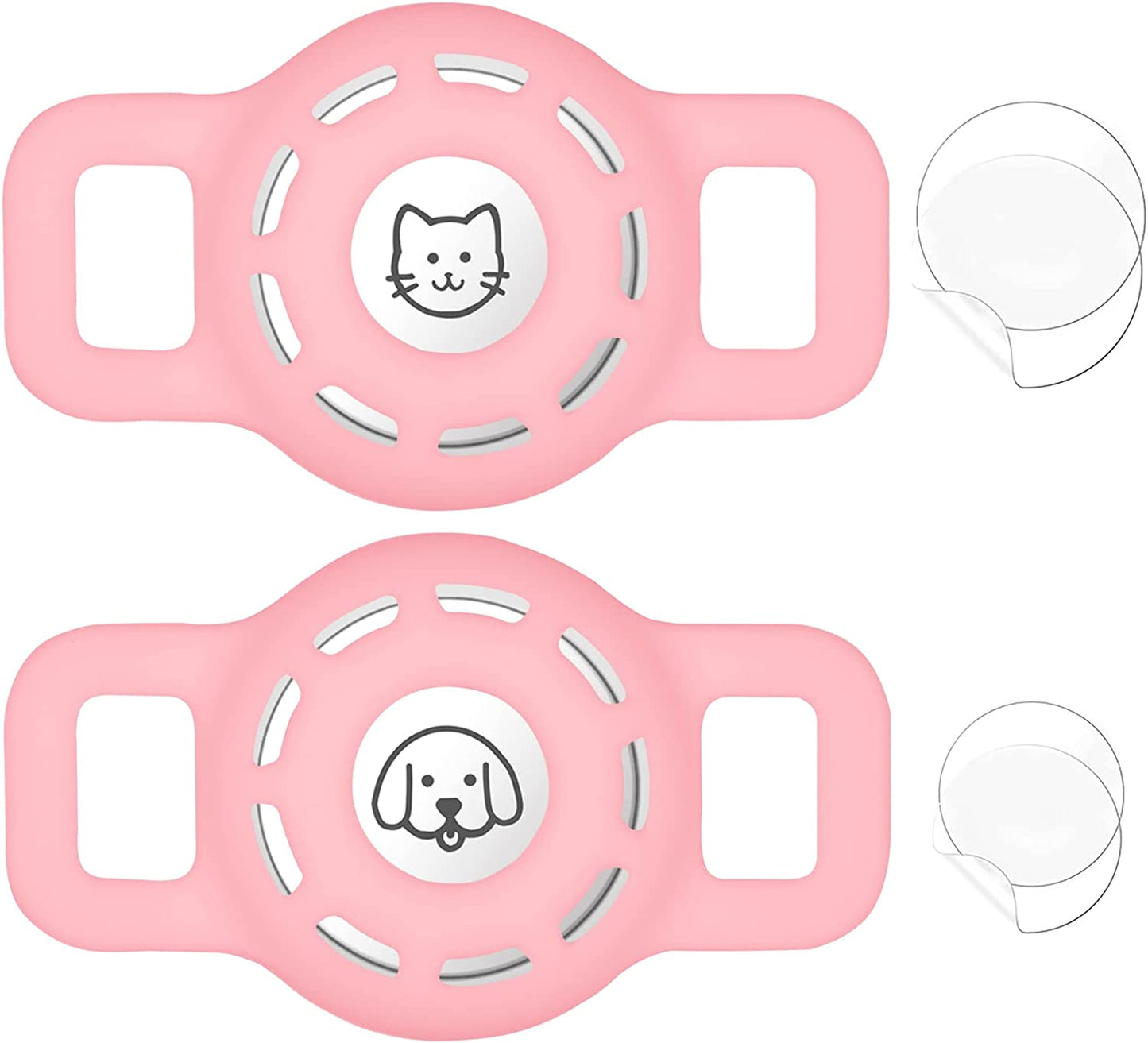 Airtag Cat Collar Holder for Apple Air Tag Cat Collar Holder within 0.6 Inch, Airtag Dog Collar Holder Small, 2 Pack Airtag Pet Collar Holder for Apple Airtag Collar and 2 Pack Airtag Protector
