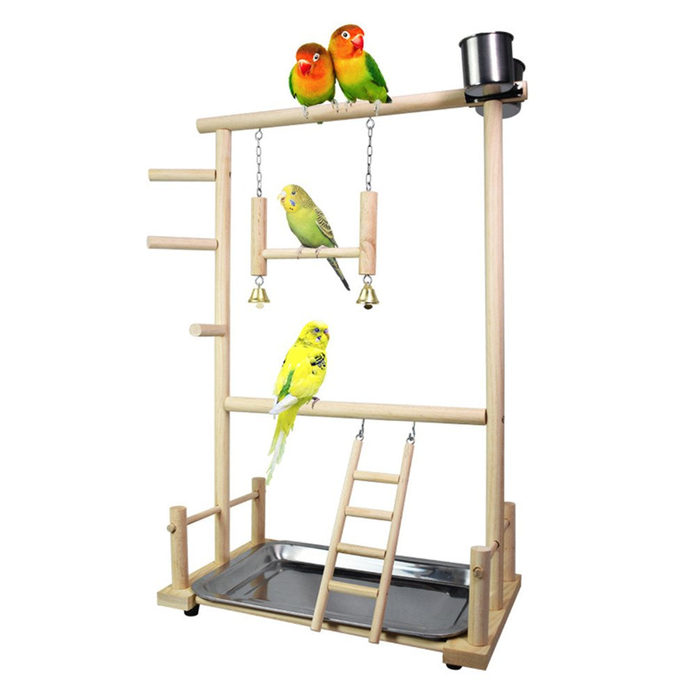 Bird Wooden Play Playgym Ladder Score Parrots P^Erch Playground with Toy Stand Playpen Exercise Pet Toys