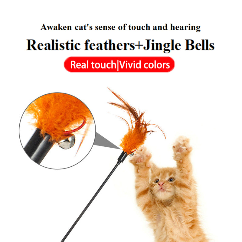 Pet Cat Toys USB Laser Pointer for Cats,Cat Toy Feather Wand with Jingle Bells Animals & Pet Supplies > Pet Supplies > Cat Supplies > Cat Toys Shenzhenpannizhekejiyouxiangongsi   