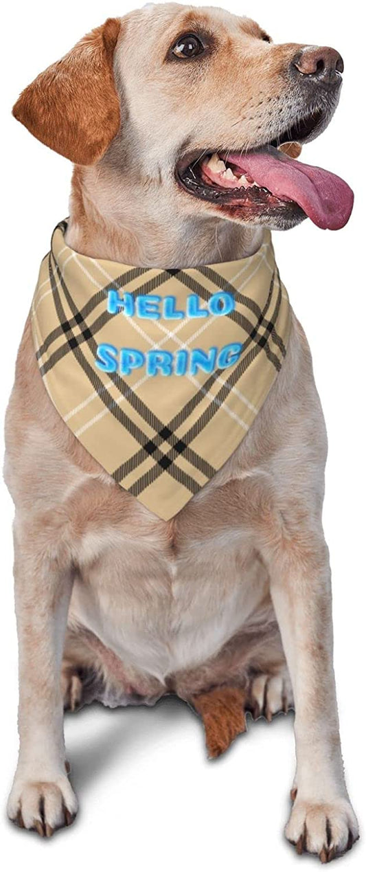 Frost Hello Spring Wordart Blue Pet Dog and Cat Decorative Triangle Scarf,Dog Bandana,Breathable and Stain Resistant. Animals & Pet Supplies > Pet Supplies > Dog Supplies > Dog Apparel ZALTAS   