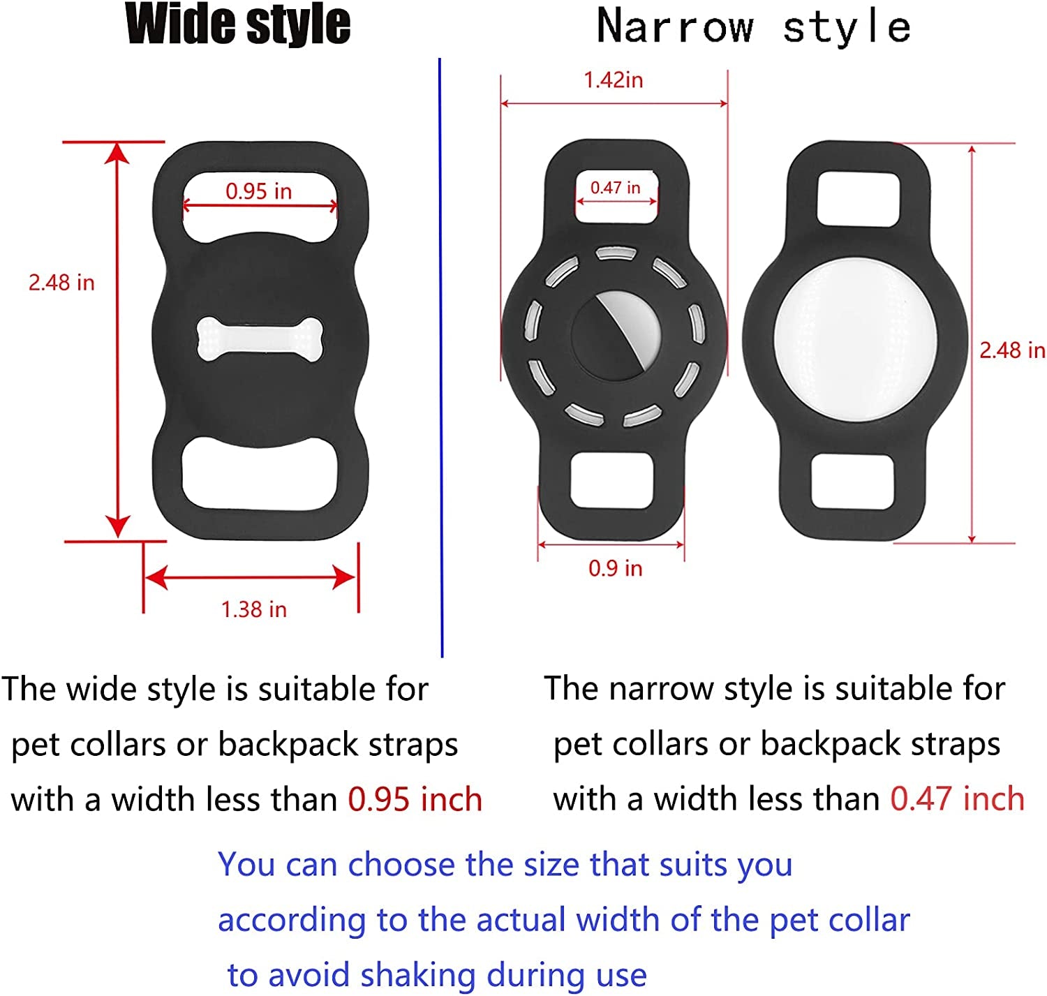 Air Tag Dog Collar Holder for Apple Airtag ,Air_Tag Case for Small Pet Animals,Cat Tracker Gps Tags,Anti-Lost Pet Collar Id Tags,Protective Silicone Cover for Gps Tracking Finder Children Elderly Bags Electronics > GPS Accessories > GPS Cases KJGLRSQH   