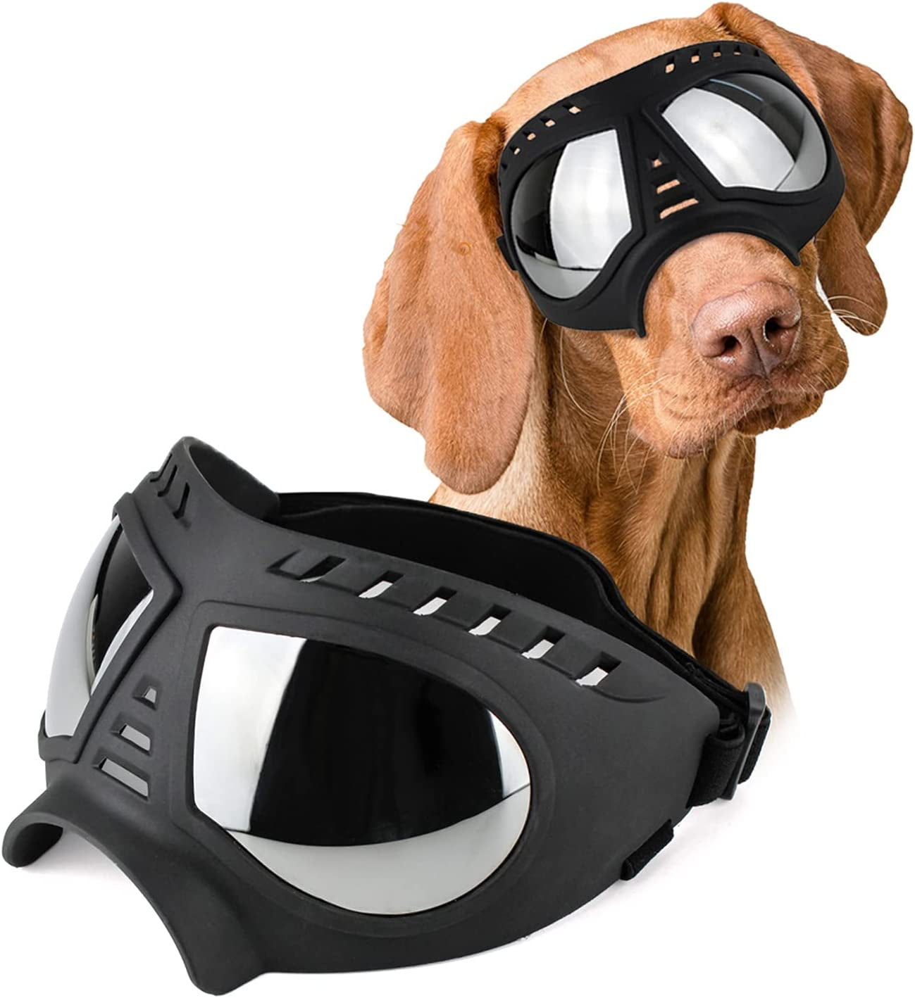 Dog Goggles Medium or Large Dog Sunglasses Anti-Uv Waterproof Windproof Snowproof Eye Protection Dog Skiing Eyewear for Long Snout Dogs (Black) Animals & Pet Supplies > Pet Supplies > Dog Supplies > Dog Apparel JIALI7SEC   