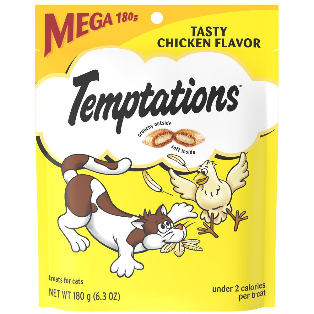 TEMPTATIONS Classic Crunchy and Soft Cat Treats Tasty Chicken Flavor, 6.3 Oz. Pouch Animals & Pet Supplies > Pet Supplies > Cat Supplies > Cat Treats Mars Petcare   