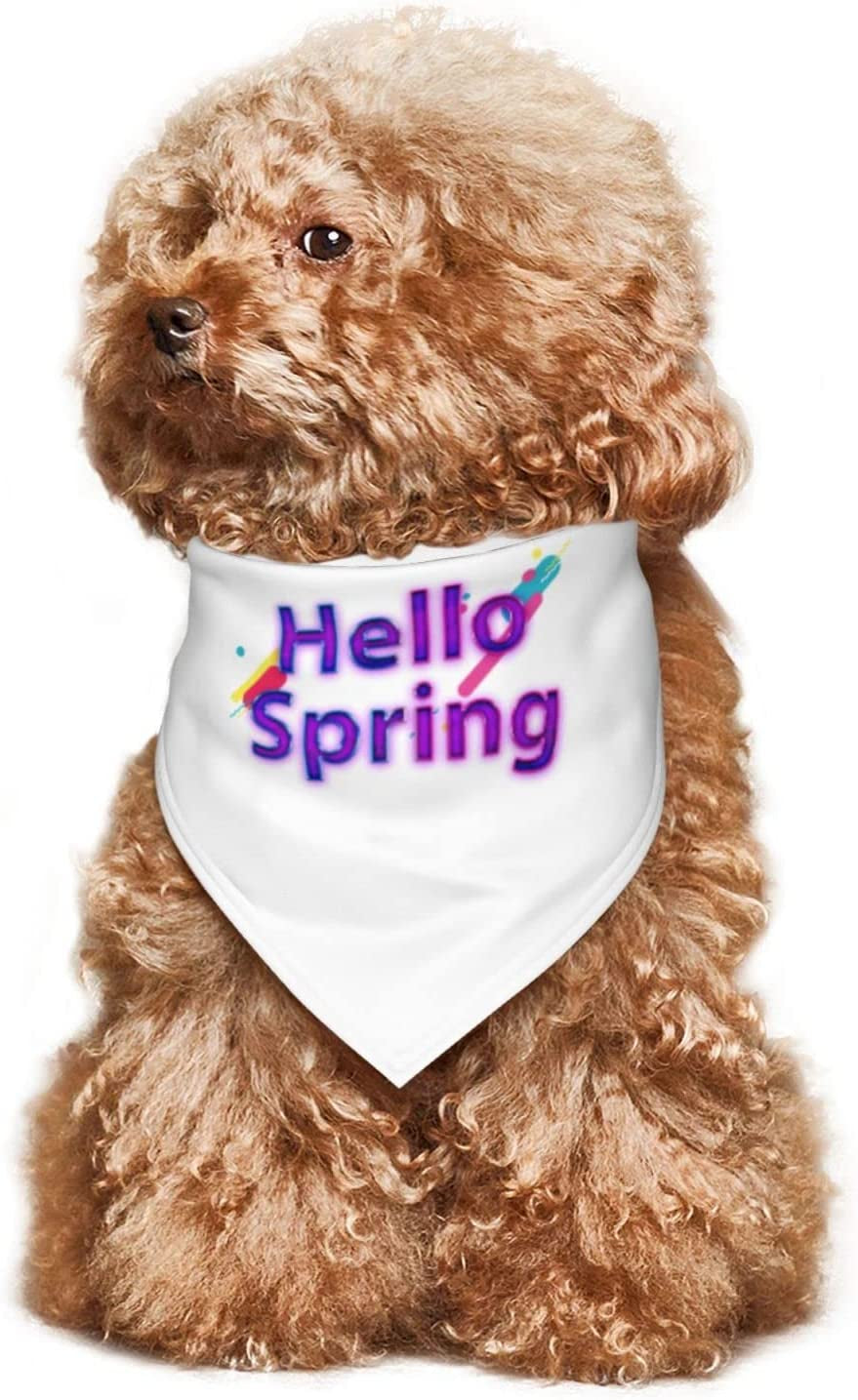 Blue Hello Spring Purple Pet Dog and Cat Decorative Triangle Scarf,Dog Bandana,Breathable and Stain Resistant. Animals & Pet Supplies > Pet Supplies > Dog Supplies > Dog Apparel ZALTAS   