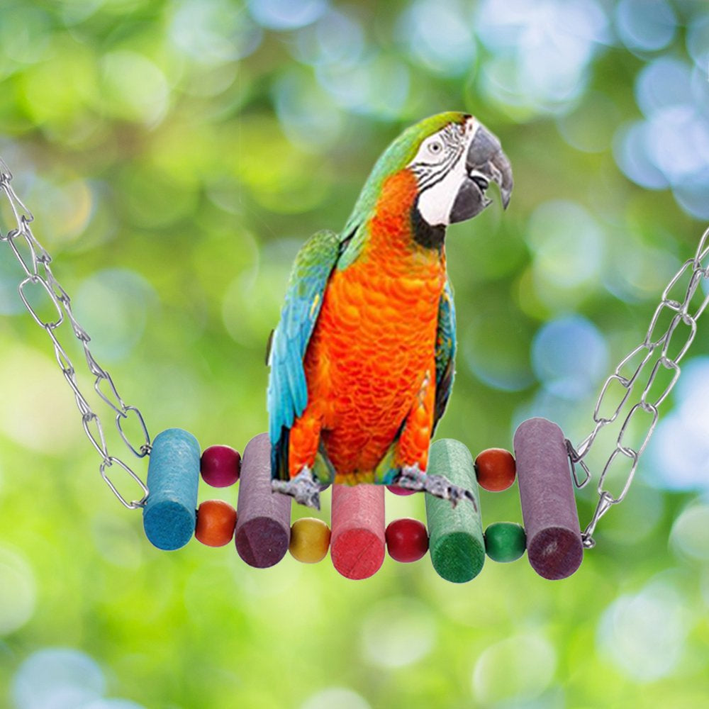 Okwish 8Pcs Bird Parrot Toys Swing Hanging Toy Bird Cage Toys Hammock Bell Swing Ladder Perch Chewing Toys Pet Accessories for Parrots Parakeets Cockatiels Finches Small Birds Animals & Pet Supplies > Pet Supplies > Bird Supplies > Bird Ladders & Perches okwish   