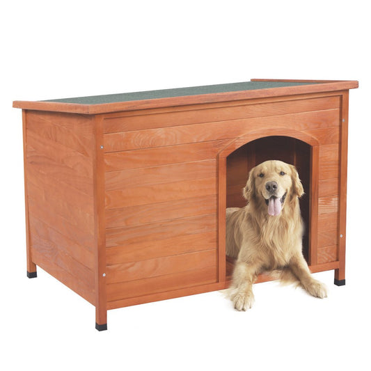 Ubesgoo Waterproof Wooden Dog House Pet Shelter Dog Kennel Wood Finish