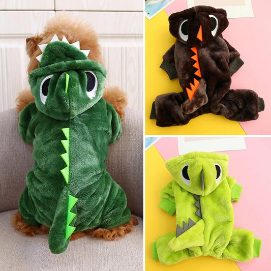 Dog Dinosaur Design Costume Green Pet Clothes for Medium & Large Dog