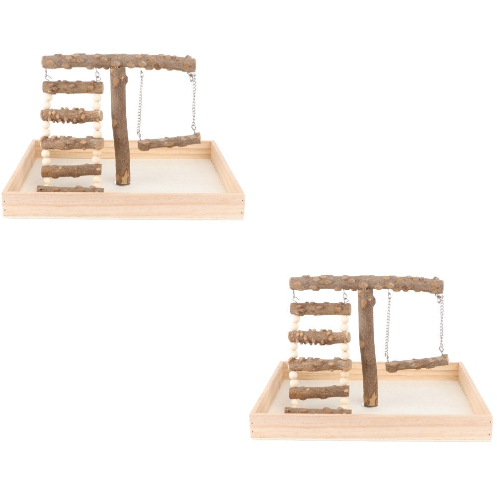 Frcolor Bird Parrot Toys Wood Perch Cage Stand Ladder Play Gym Gym Hanging Playstand Perch Perches Parrots Paw Grinding Stick