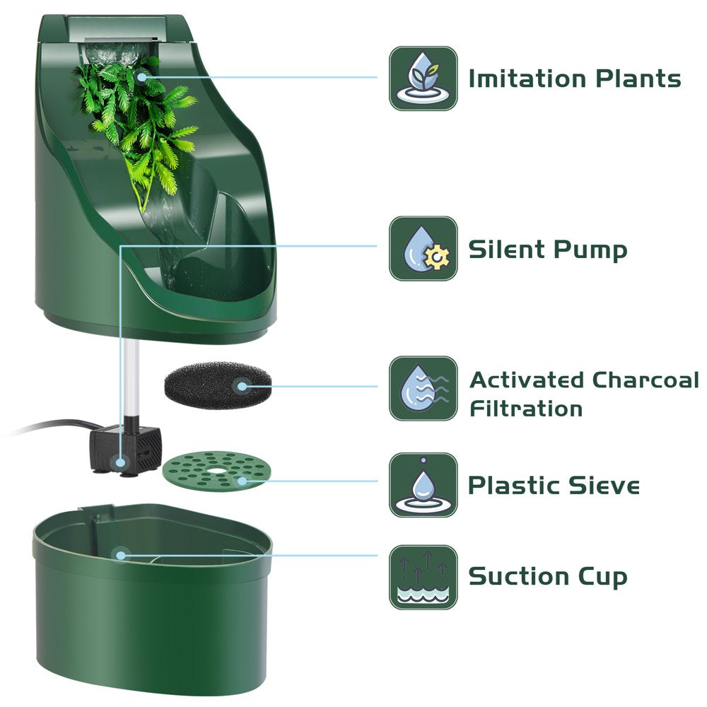 NEPTONION Reptile Chameleon Cantina Drinking Fountain Water Dripper Comes with Feeding Tongs and Frosted Tweezer for Amphibians Insects Lizard Turtle Snake Spider Frog Gecko Animals & Pet Supplies > Pet Supplies > Reptile & Amphibian Supplies > Reptile & Amphibian Food NEPTONION   