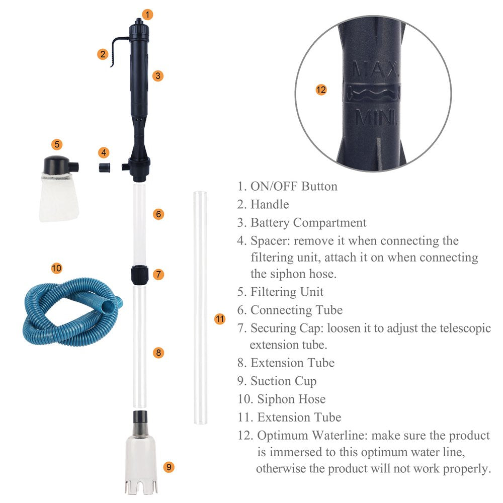 Aquarium Manual Cleaner Tool, Imountek Gravel Vacuum Cleaner Fish Tank Cleaning Syphon Water Animals & Pet Supplies > Pet Supplies > Fish Supplies > Aquarium Cleaning Supplies GPCT   