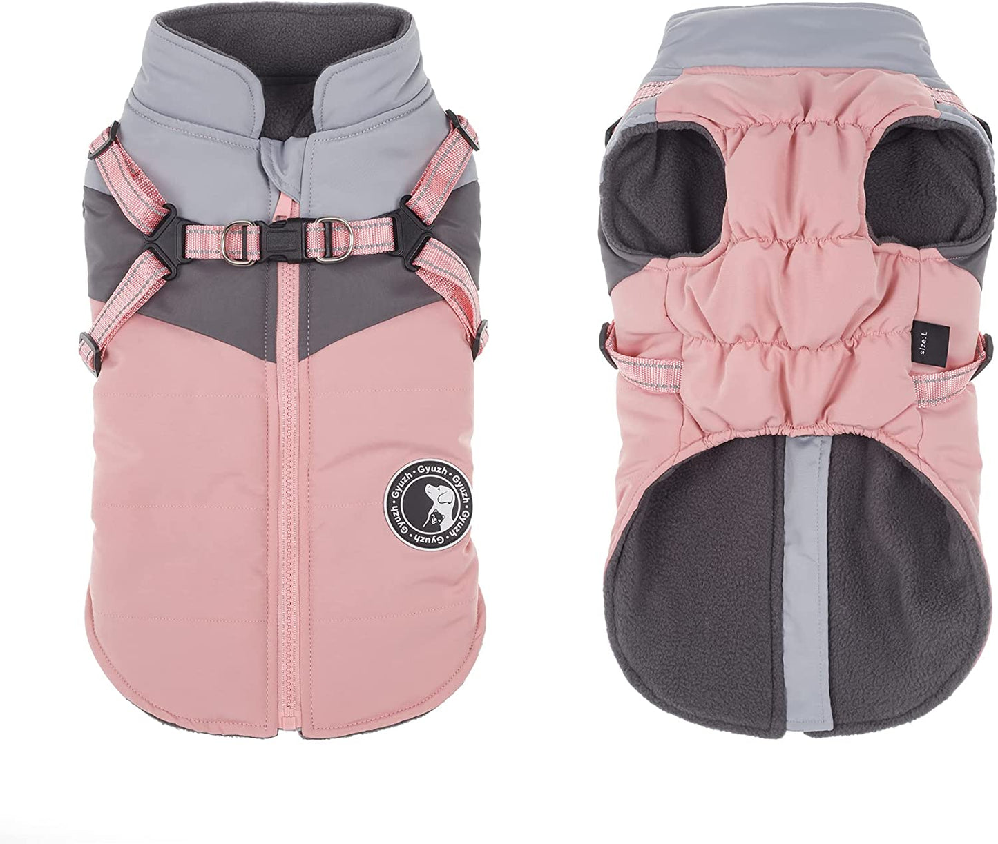 Gyuzh Dog Coats for Small Medium Dogs Winter Dog Coat Dog Jacket Vest Clothes Dog Harness Coat Small Dog Harness Puppy Coats Jackets Waterproof Small Medium Dog Coats for Winter Animals & Pet Supplies > Pet Supplies > Dog Supplies > Dog Apparel Gyuzh Pink Large 